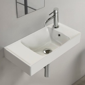 Bathroom Sink Small Bathrom Sink, Wall Mounted or Drop In, Ceramic CeraStyle 044400-U